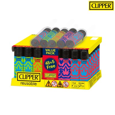 CLIPPER LIGHTER PRINTED LARGE 48CT+5CT/ DISPLAY - ILLUSION